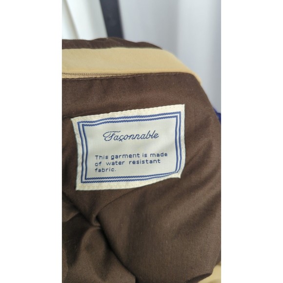 Faconnable Water Resistant Zip Up Jacket Men's Beige Tan Soft 90s Vintage L - Picture 6 of 6